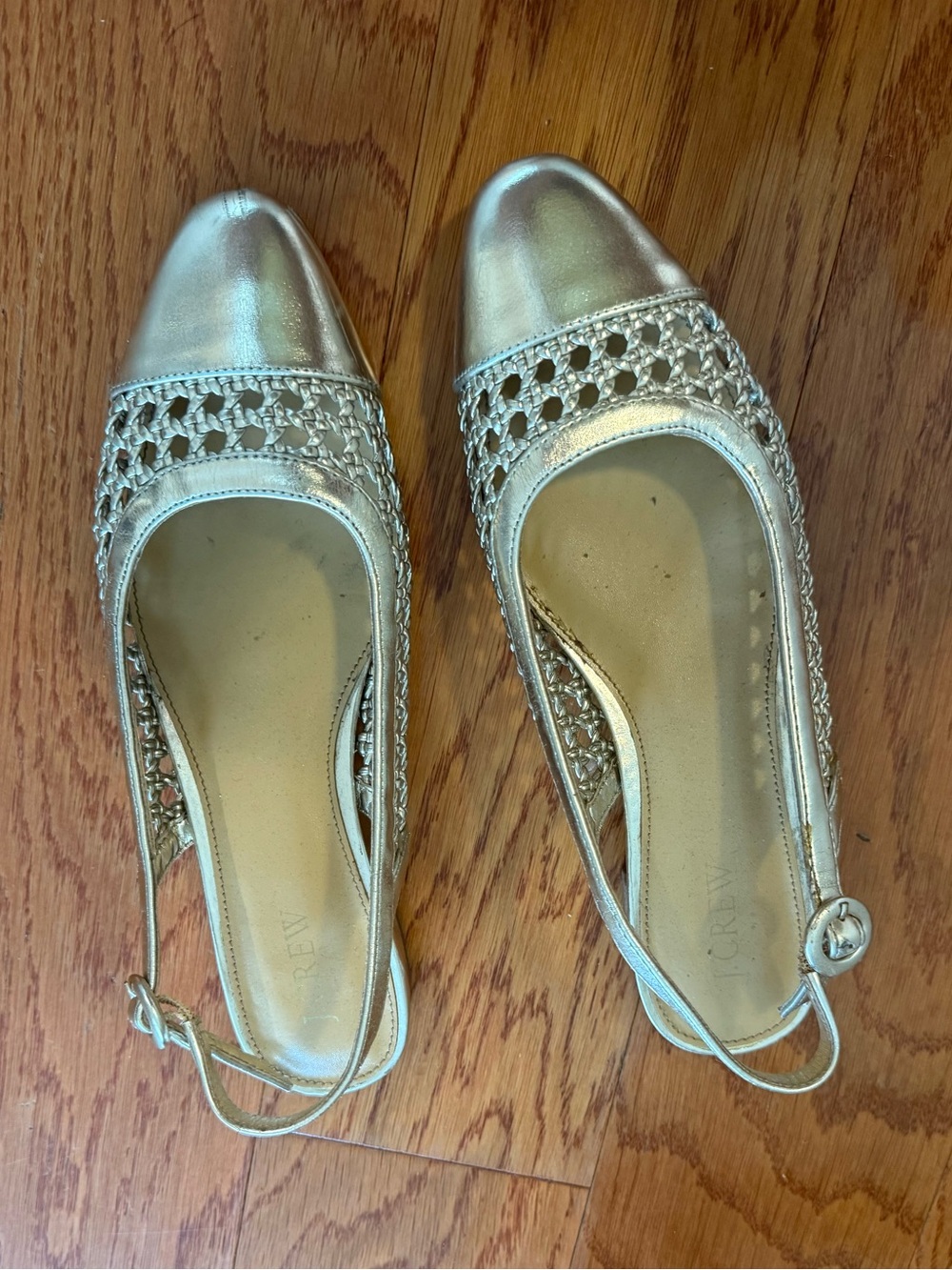 Jcrew Metallic Gold Slingback Ballet Flats - Women
